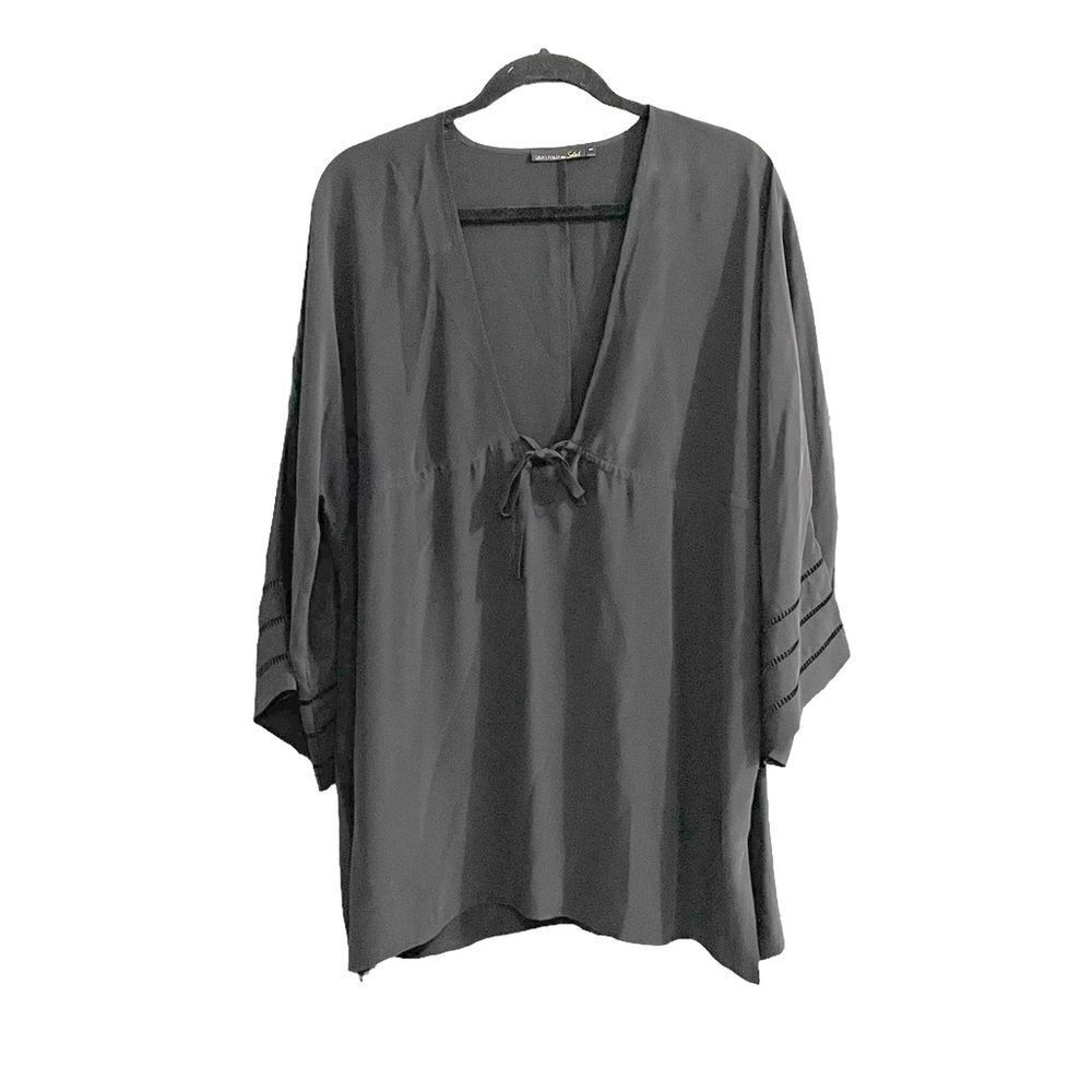 LISA’S FOLLY au SOLE Black Silk Kaftan Swimwear Coverup Black S